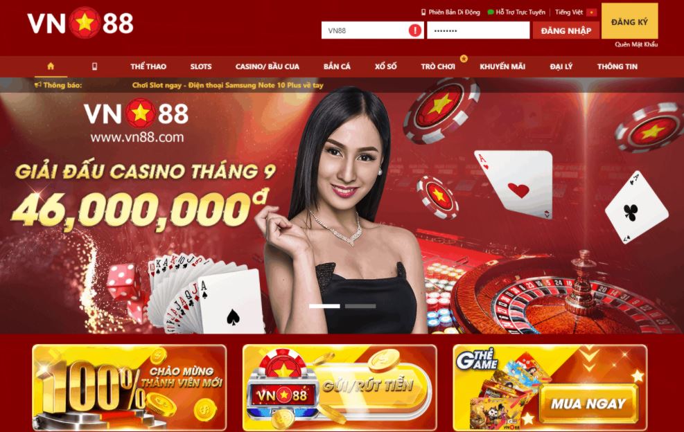 Các  trò chơi casino online tại VN88 mới nhất